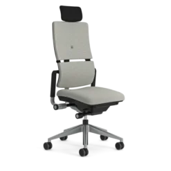 Chaise de bureau Please - tissu - piétement époxy - avec appui-tête