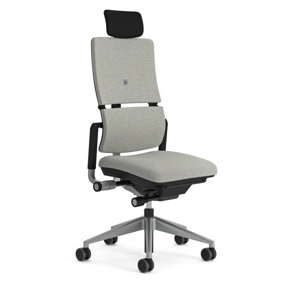 Chaise de bureau Please - tissu - piétement époxy - avec appui-tête
