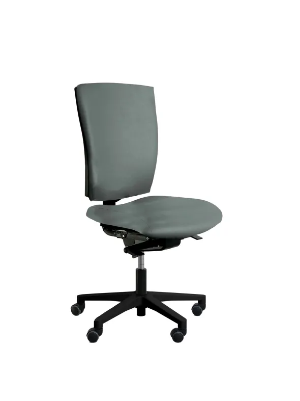 Chaise de bureau Reva Plus - textile enduit - piètement noir