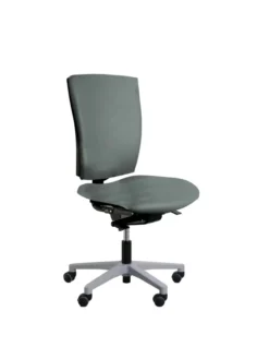 Chaise de bureau Reva Plus - textile enduit - piètement gris aluminium