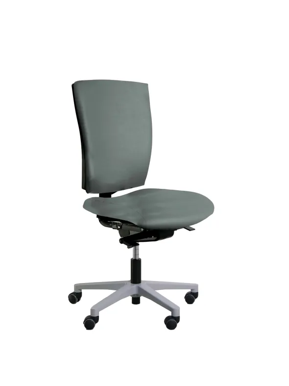 Chaise de bureau Reva Plus - textile enduit - piètement gris aluminium