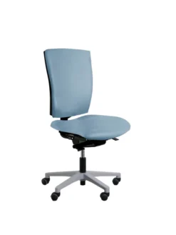 Chaise de bureau Reva Plus - textile enduit - piètement gris aluminium