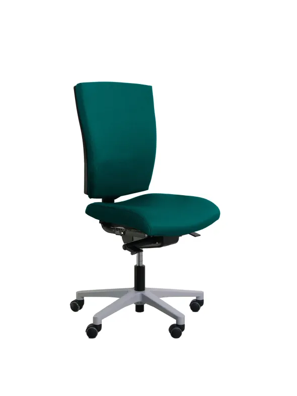 Chaise de bureau Reva Plus - tissu - piètement gris alu