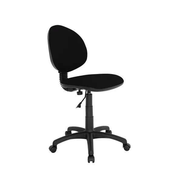 Chaise de bureau Saturn II - tissu noir - roulettes sol dur