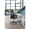Chaise de bureau Spritz - assise tissu noir - dossier resille noir - appui-tête - Non conforme ERP