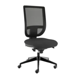 Chaise de bureau Tertio S - assise tissu gris anthracite 172 - dossier résille noir - roulettes sol dur