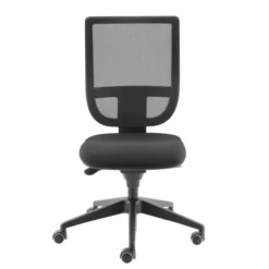 Chaise de bureau Tertio S - assise tissu gris anthracite 172 - dossier résille noir - roulettes sol dur