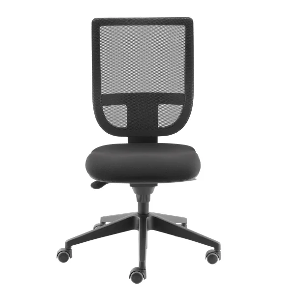 Chaise de bureau Tertio S - assise tissu gris anthracite 172 - dossier résille noir - roulettes sol dur