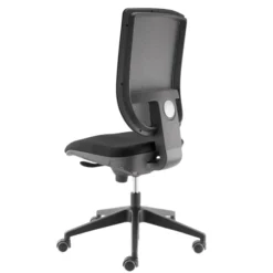 Chaise de bureau Tertio S - assise tissu gris anthracite 172 - dossier résille noir - roulettes sol dur
