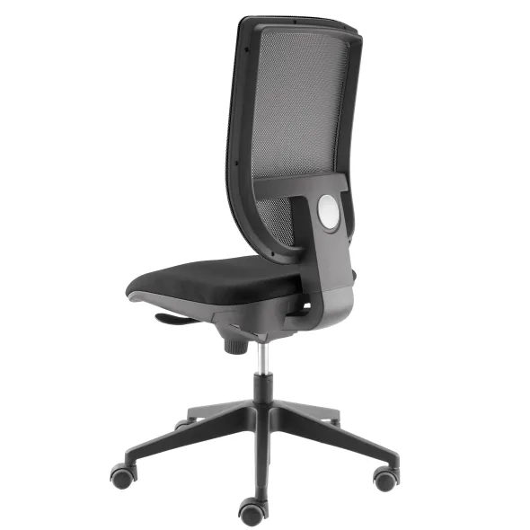 Chaise de bureau Tertio S - assise tissu gris anthracite 172 - dossier résille noir - roulettes sol dur