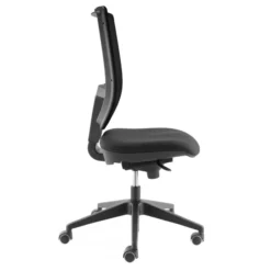 Chaise de bureau Tertio S - assise tissu gris anthracite 172 - dossier résille noir - roulettes sol dur