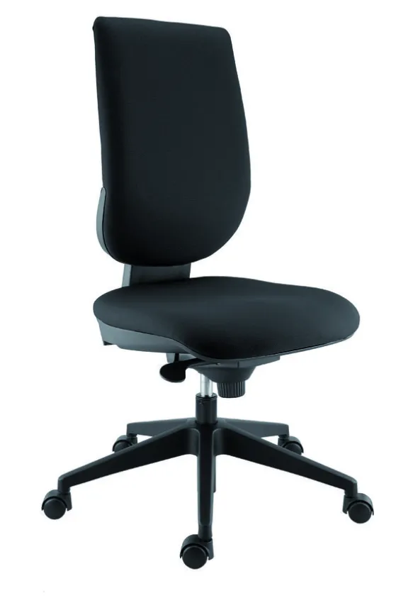 Chaise de bureau Tertio - tissu noir panthère 009 - Roulette sol dur