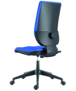 Chaise de bureau Tertio - tissu bleu saphir 082 - Roulette sol dur