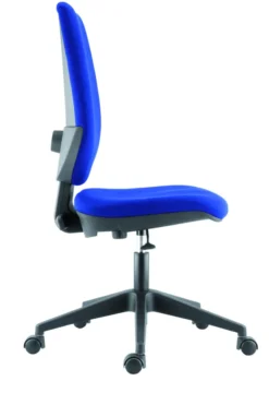 Chaise de bureau Tertio - tissu bleu saphir 082 - Roulette sol dur