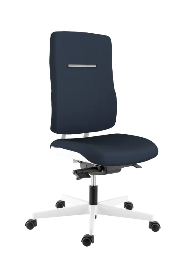 Chaise de bureau WI MAX - tissu bleu nuit STEP mélange SMN - structure blanche
