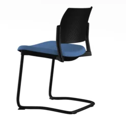 Chaise de réunion luge Kyos - assise tissu - dossier polypropylène - piétement époxy - lot de 2