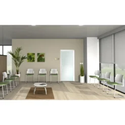 Chaise de réunion luge Kyos - assise tissu - dossier polypropylène - piétement époxy - lot de 2