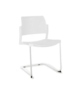 Chaise de réunion luge Kyos - polypropylène - piétement époxy - lot de 2