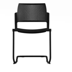 Chaise de réunion luge Kyos - polypropylène - piétement époxy - lot de 2