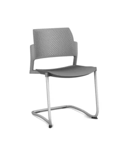 Chaise de réunion luge Kyos - polypropylène - piétement époxy - lot de 2