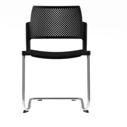 Chaise de réunion luge Kyos - polypropylène - piétement chrome - lot de 2