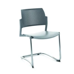 Chaise de réunion luge Kyos - polypropylène - piétement chrome - lot de 2
