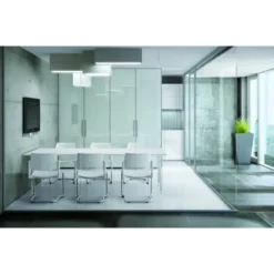 Chaise de réunion luge Kyos - polypropylène - piétement chrome - lot de 2