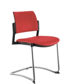 Chaise de réunion luge Kyos - textile enduit grainé - piétement époxy - lot de 2