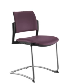 Chaise de réunion luge Kyos - textile enduit grainé - piétement époxy - lot de 2