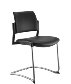 Chaise de réunion luge Kyos - textile enduit grainé - piétement époxy - lot de 2
