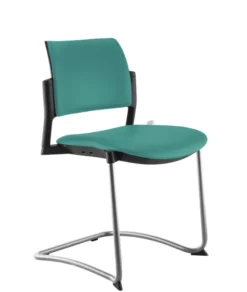 Chaise de réunion luge Kyos - textile enduit grainé - piétement époxy - lot de 2