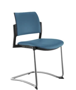 Chaise de réunion luge Kyos - textile enduit grainé - piétement époxy - lot de 2