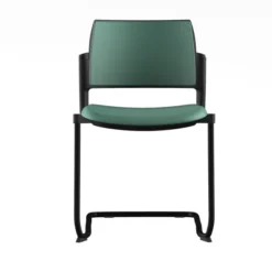 Chaise de réunion luge Kyos - textile enduit grainé - piétement époxy - lot de 2
