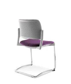 Chaise de réunion luge Kyos - tissu - piétement chrome - lot de 2