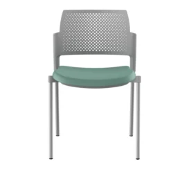Chaise de réunion 4 pieds Kyos - assise textile enduit grainé - dossier polypropylène - piétement époxy - lot de 2