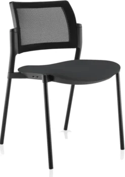 Chaise de réunion 4 pieds Kyos - assise tissu - dossier résille - piétement époxy - lot de 2