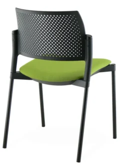 Chaise de réunion 4 pieds Kyos - assise tissu - dossier polypropylène - piétement époxy - lot de 2