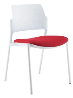 Chaise de réunion 4 pieds Kyos - assise tissu - dossier polypropylène - piétement époxy - lot de 2