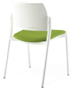 Chaise de réunion 4 pieds Kyos - assise tissu - dossier polypropylène - piétement époxy - lot de 2