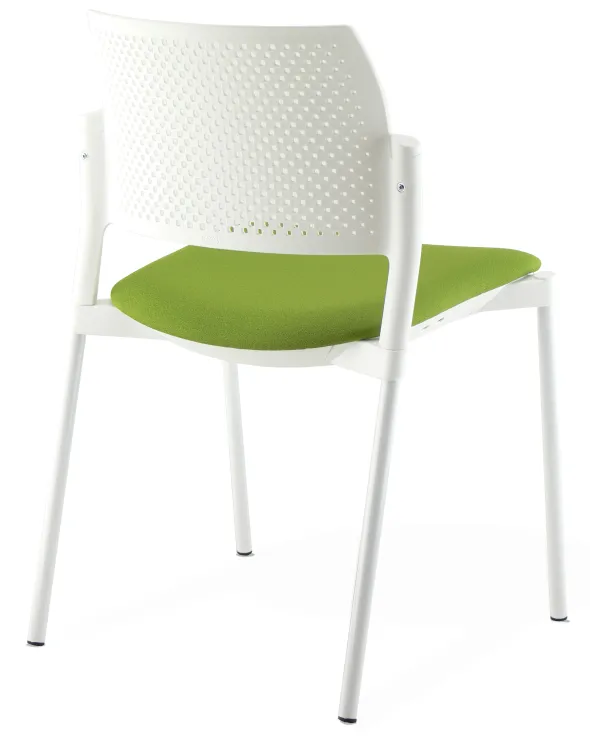 Chaise de réunion 4 pieds Kyos - assise tissu - dossier polypropylène - piétement époxy - lot de 2