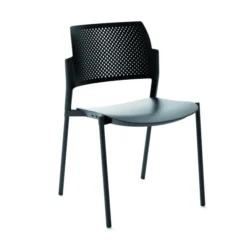 Chaise de réunion 4 pieds Kyos - polypropylène - piétement époxy - lot de 2
