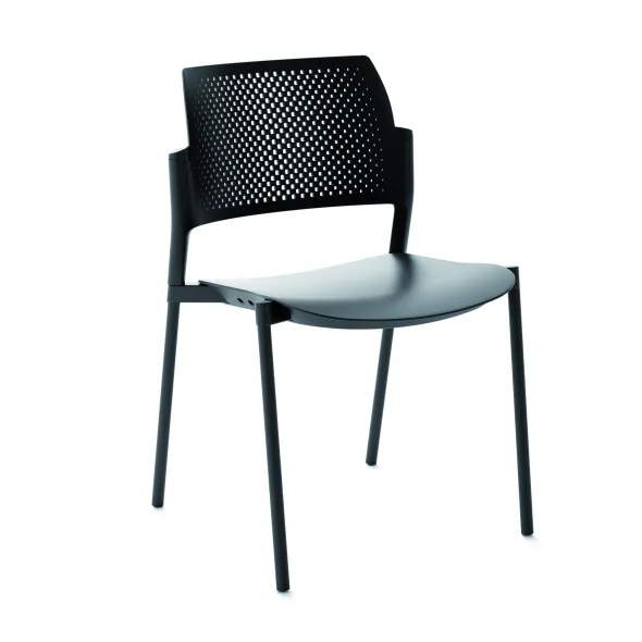Chaise de réunion 4 pieds Kyos - polypropylène - piétement époxy - lot de 2