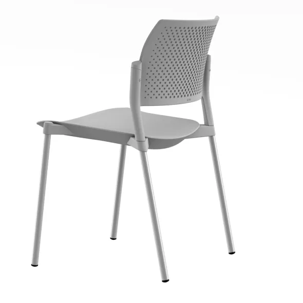 Chaise de réunion 4 pieds Kyos - polypropylène - piétement époxy - lot de 2