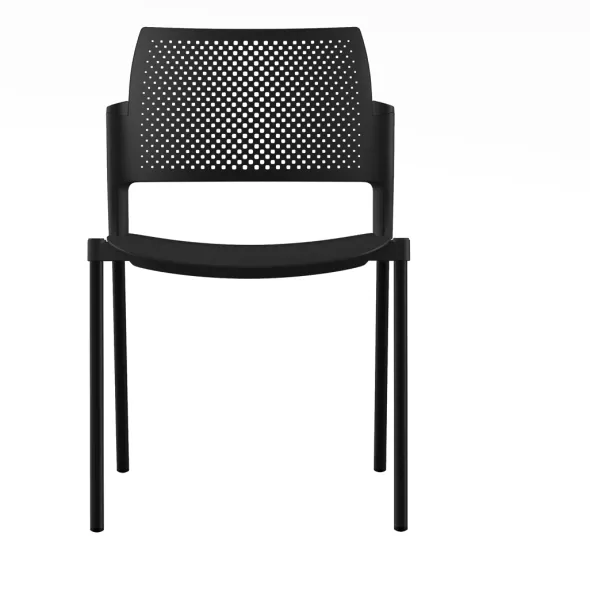 Chaise de réunion 4 pieds Kyos - polypropylène - piétement époxy - lot de 2