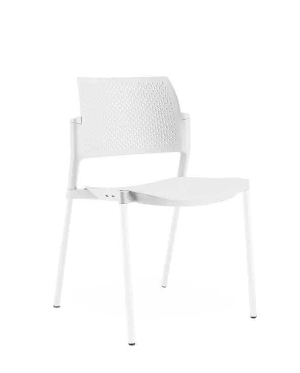 Chaise de réunion 4 pieds Kyos - polypropylène - piétement époxy - lot de 2