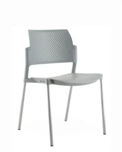 Chaise de réunion 4 pieds Kyos - polypropylène - piétement époxy - lot de 2