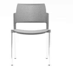 Chaise de réunion 4 pieds Kyos - polypropylène - piétement chrome - lot de 2