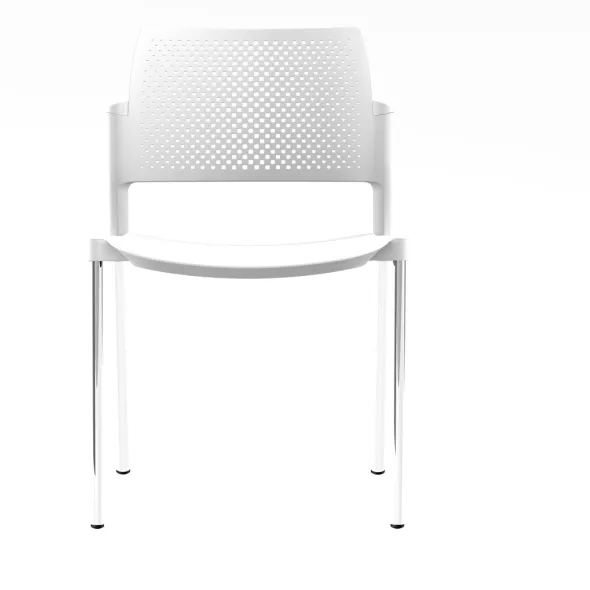 Chaise de réunion 4 pieds Kyos - polypropylène - piétement chrome - lot de 2