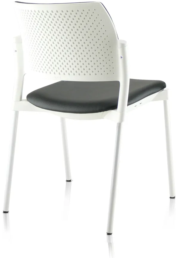 Chaise de réunion 4 pieds Kyos - textile enduit grainé - piétement époxy - lot de 2