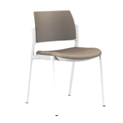 Chaise de réunion 4 pieds Kyos - textile enduit grainé - piétement époxy - lot de 2